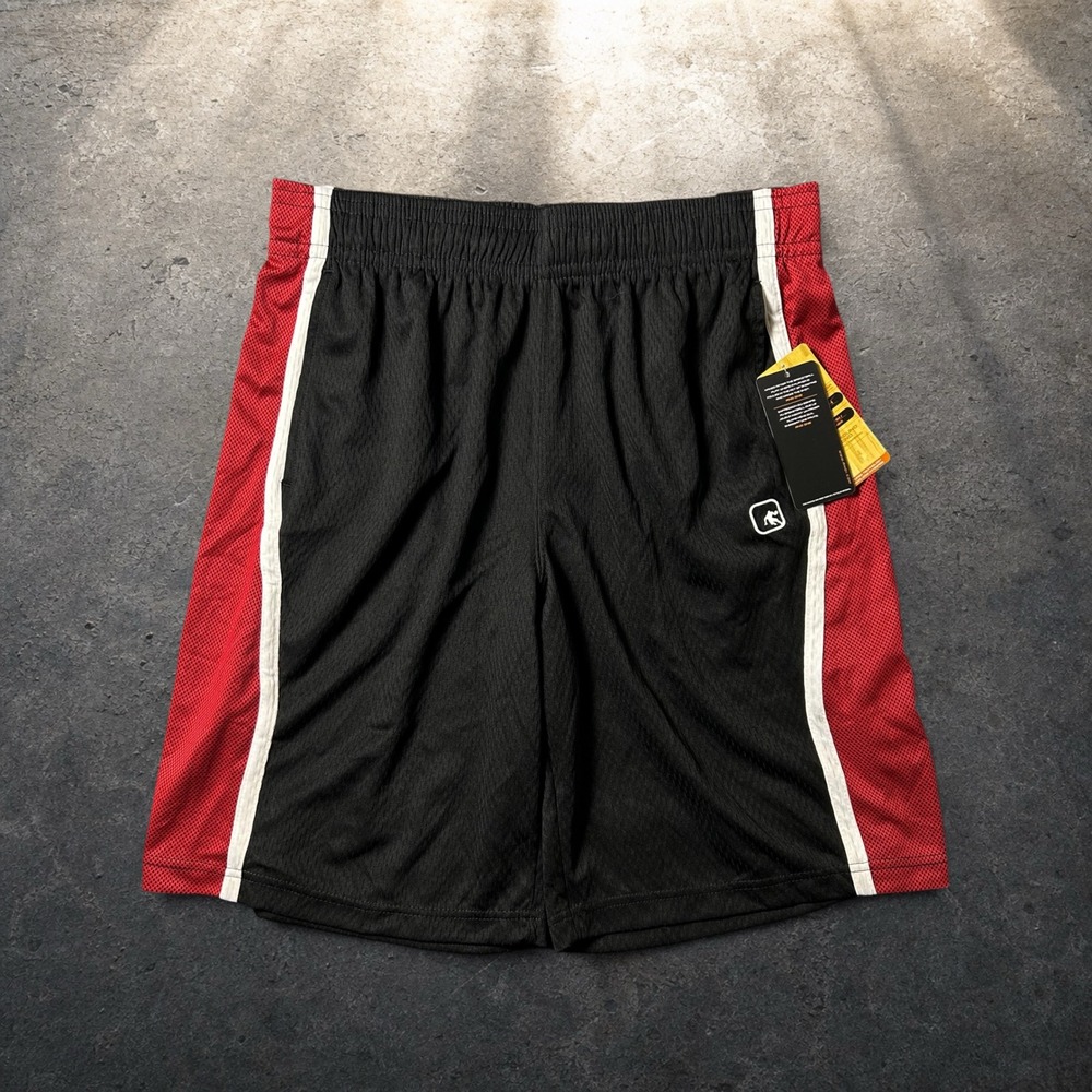 AND1 Basketball Shorts Black Red White Mesh Athletic Skater Y2K Size Large